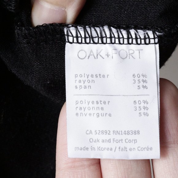 OAK + FORT Grid style long sleeve crewneck blouse - Picture 4 of 4
